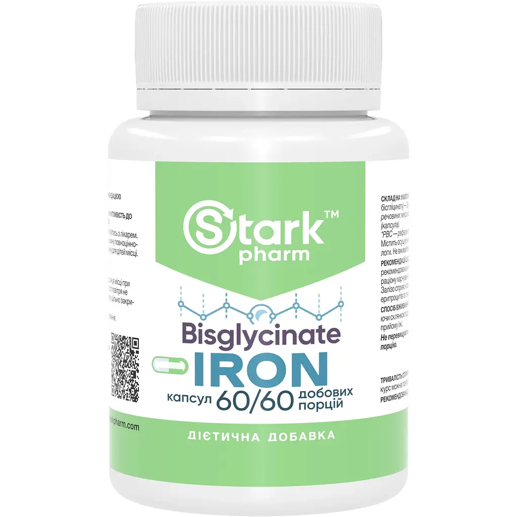 Бісгліцинат заліза Stark Pharm 36 мг 60 капсул