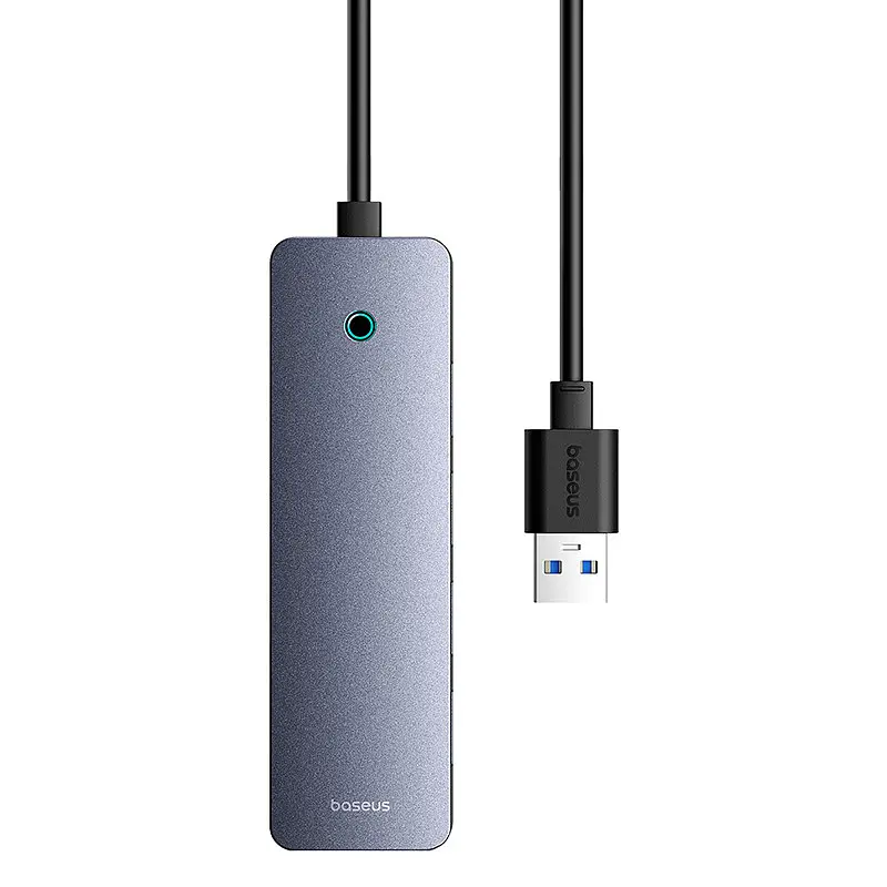 USB-хаб Baseus UltraJoy Series 4-Port HUB Lite 50cm Space Сірий（USBA to USB3.0*4+Type-C5V） - фото 3