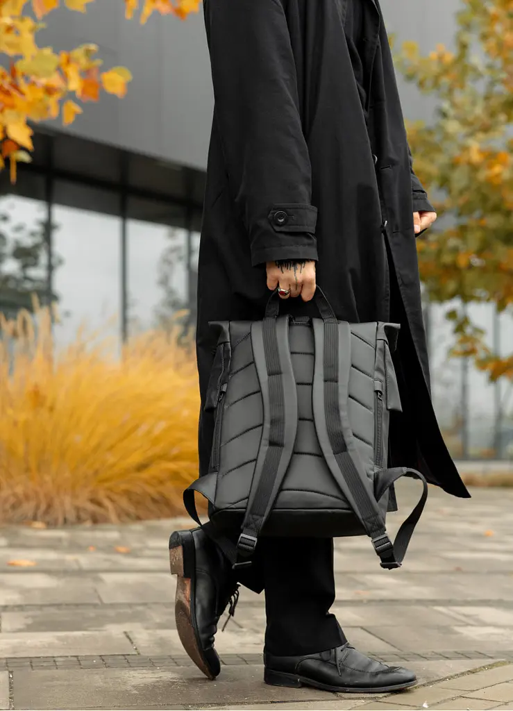 Чоловічий рюкзак ролл Sambag RollTop KZN чорний 41 х 27 х 18 см (24300001m) - фото 3