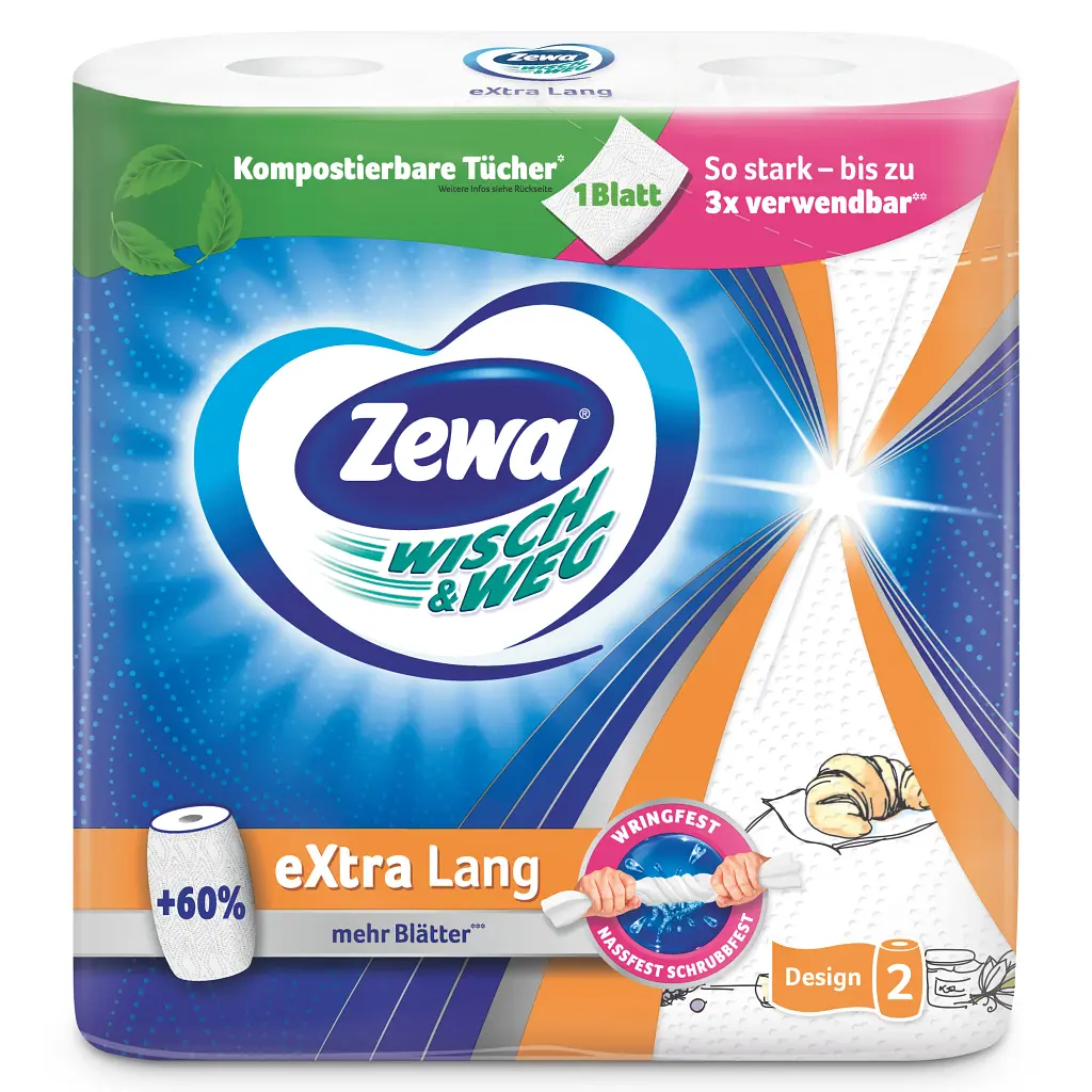 Паперові рушники Zewa Wisch Weg Design 2 рулона (7322540973112) - фото 2