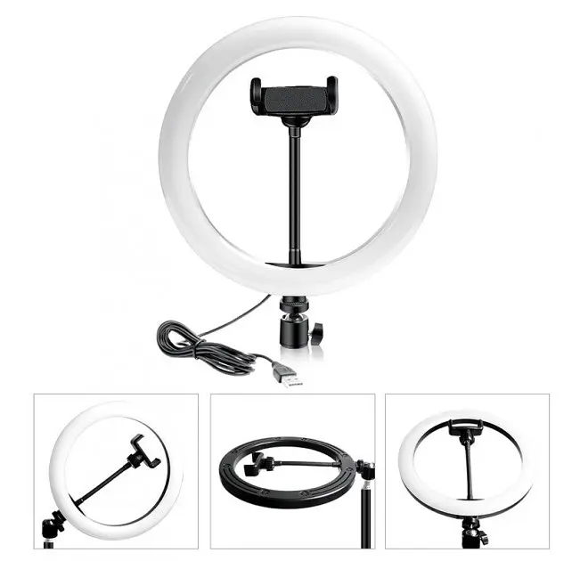 Кольцевая селфи-лампа RGB LED 26 см - фото 5