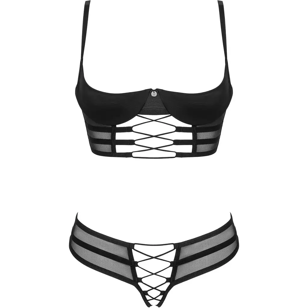 Комплект Obsessive Roxelia 2-pcs crotchless set XS/S - фото 3