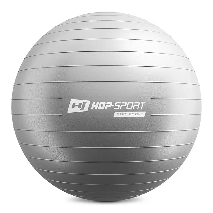 Фітбол Hop-Sport 65см сріблястий + насос 2020 - фото 7