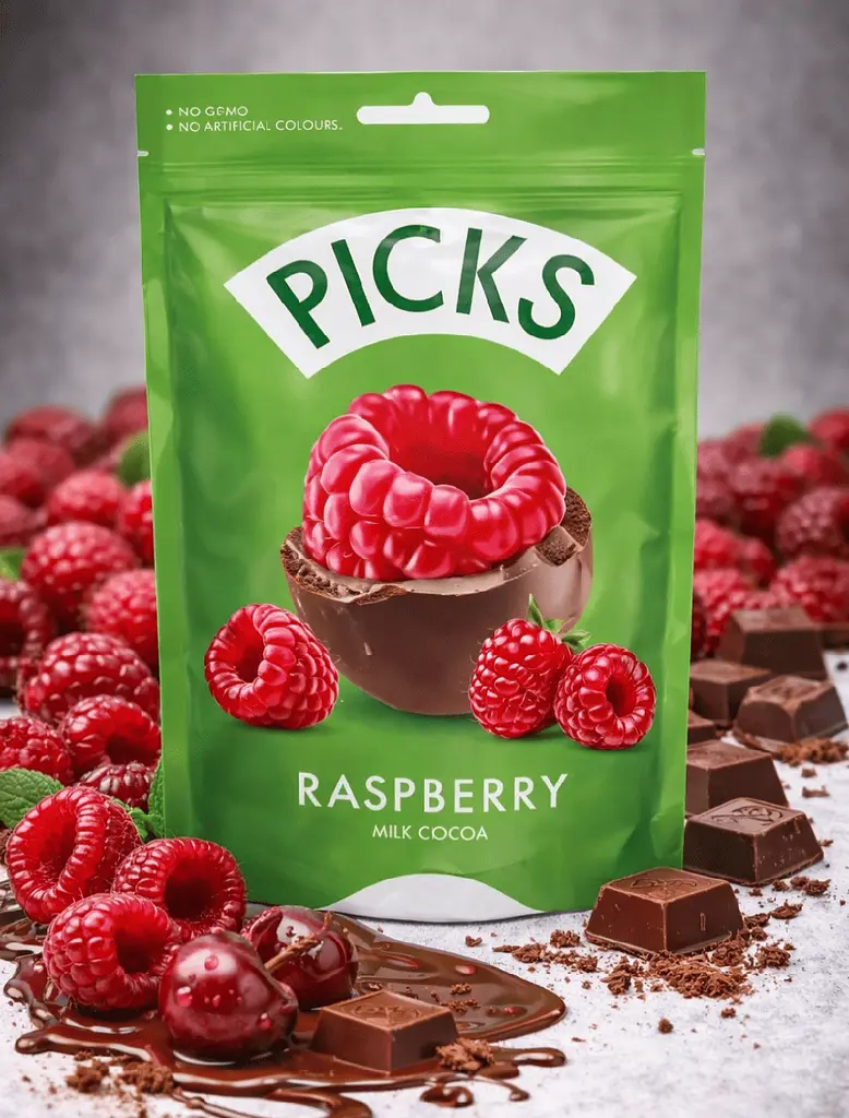 Субліматовані фрукти в шоколаді Pergale Picks Raspberry Milk Chocolate 90г - фото 3