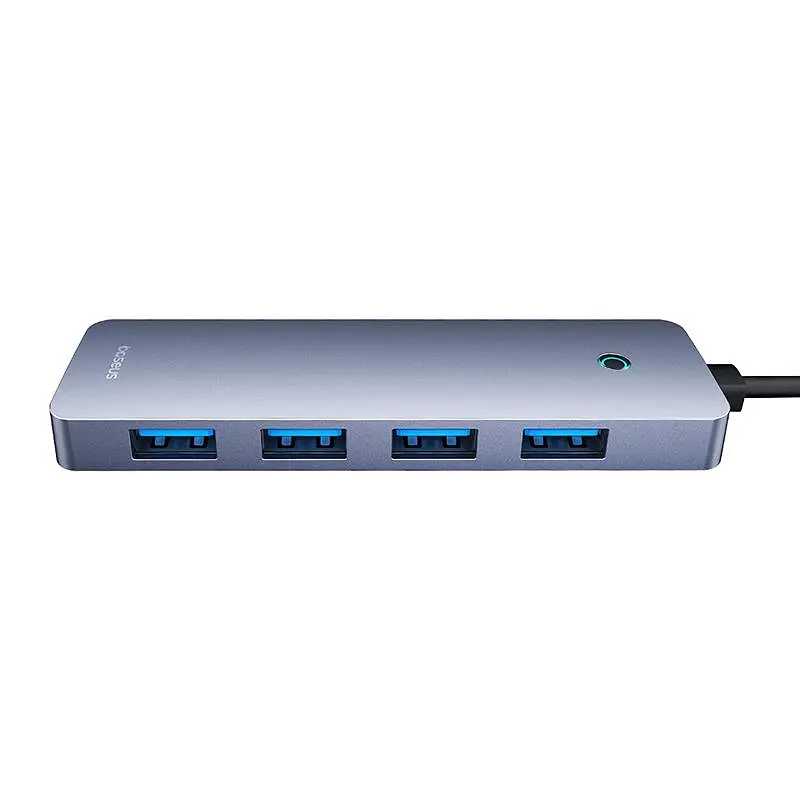 USB-Хаб Baseus UltraJoy Series 4-Port HUB Lite 50cm Space Grey （USBA to USB3.0*4+Type-C5V） (B0005280B811-01) - фото 6