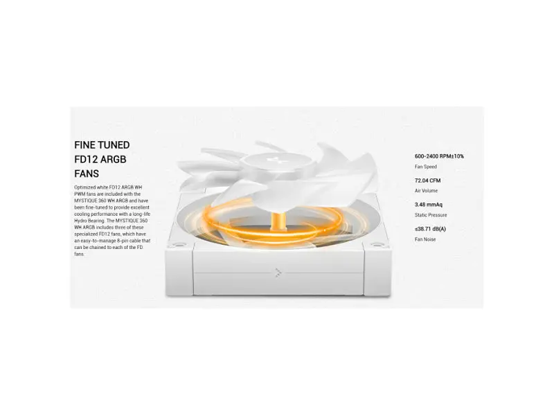 Водяне охолодження Deepcool MYSTIQUE 360 ARGB White (R-LX360-WHDSNMCP-G-1) - фото 10