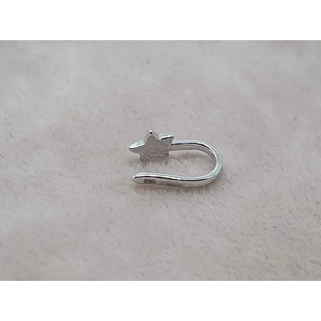 Серебряная серьга-пирсинг в нос Ирий Звездочка (без прокола, обманка). 6036 - фото 3