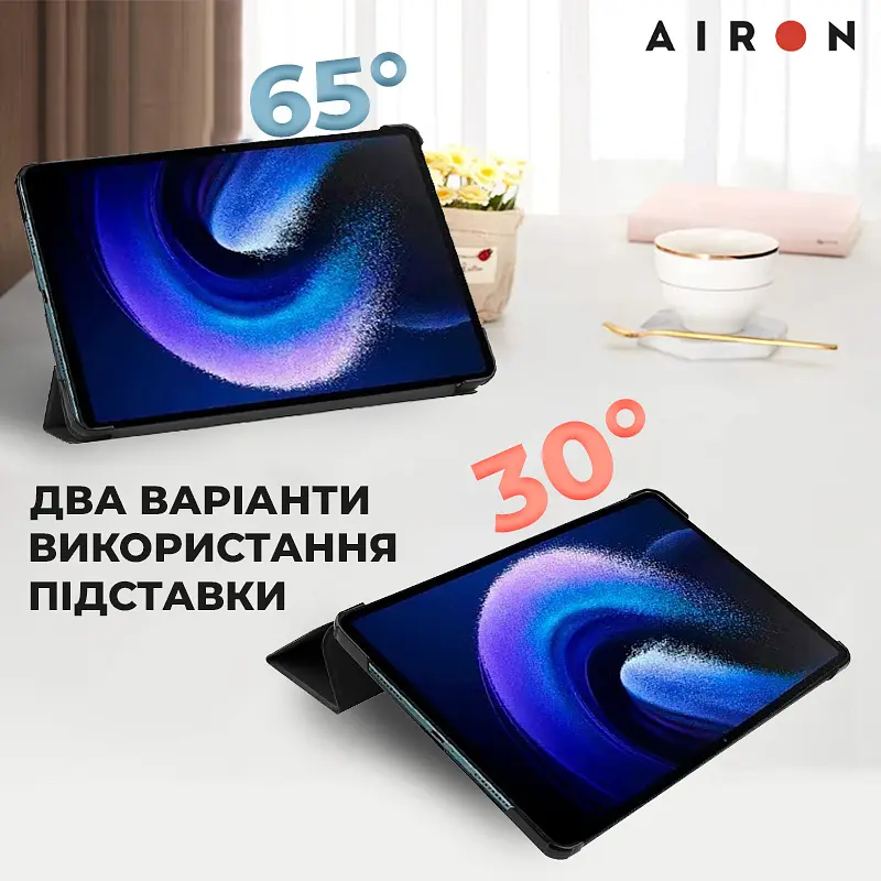 Чехол AIRON Premium для Xiaomi Pad 6/6 Pro 11'' 2023 с защитной пленкой и салфеткой Black - фото 7