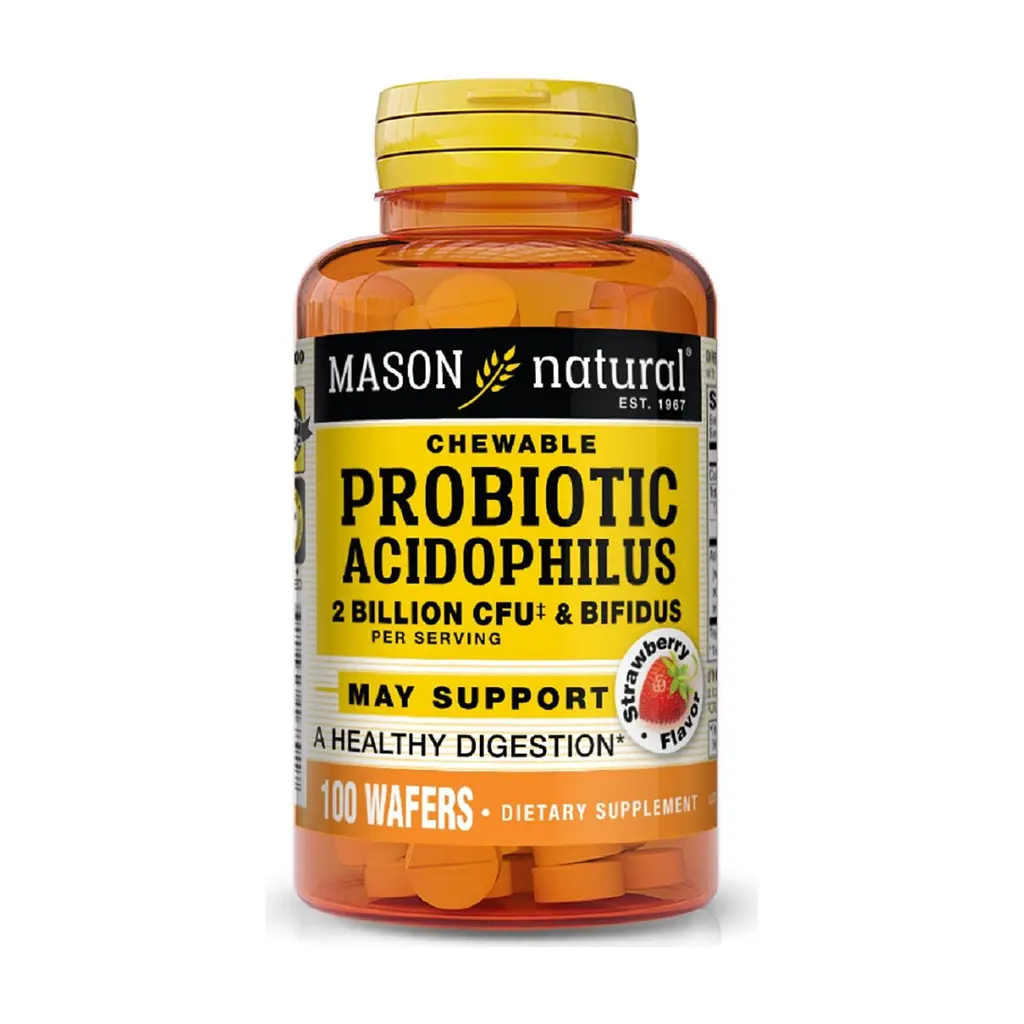 Пробіотики Mason Natural Пробіотики 2 млд ДЕЯ, смак полуниці, Probiotic Acidophilus W (MAV16891)