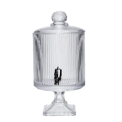 Лимонадница с краном на подставке стеклянная 4.5 л 39 см. Прозрачный Yiwu HP-19-3045-6 - фото 3