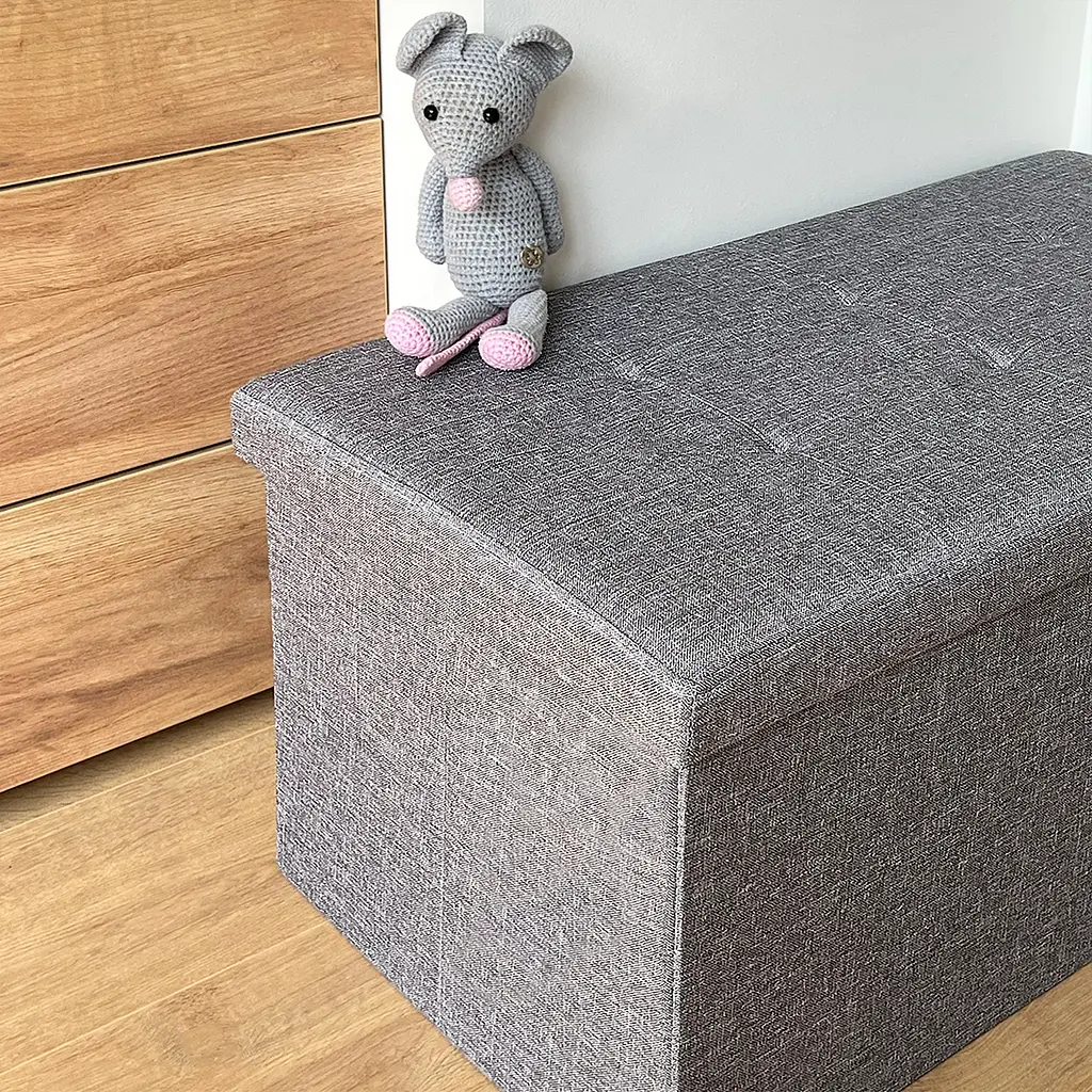 Пуф для хранения МВМ My Home двойной 760х380х380 мм серый (TH-04 GRAY) - фото 5