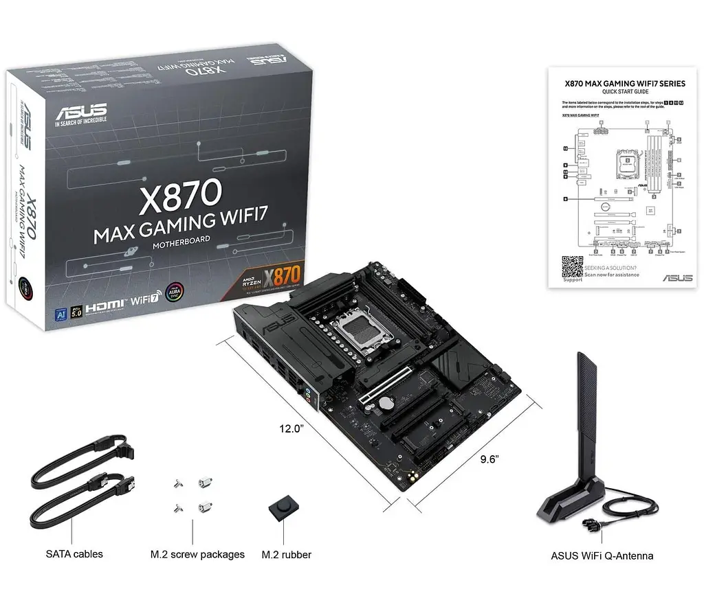 Материнська плата ASUS X870 MAX GAMING WIFI7 (X870 MAX GAMING WIFI7) (Socket AM5, AMD X870, ATX) - фото 8