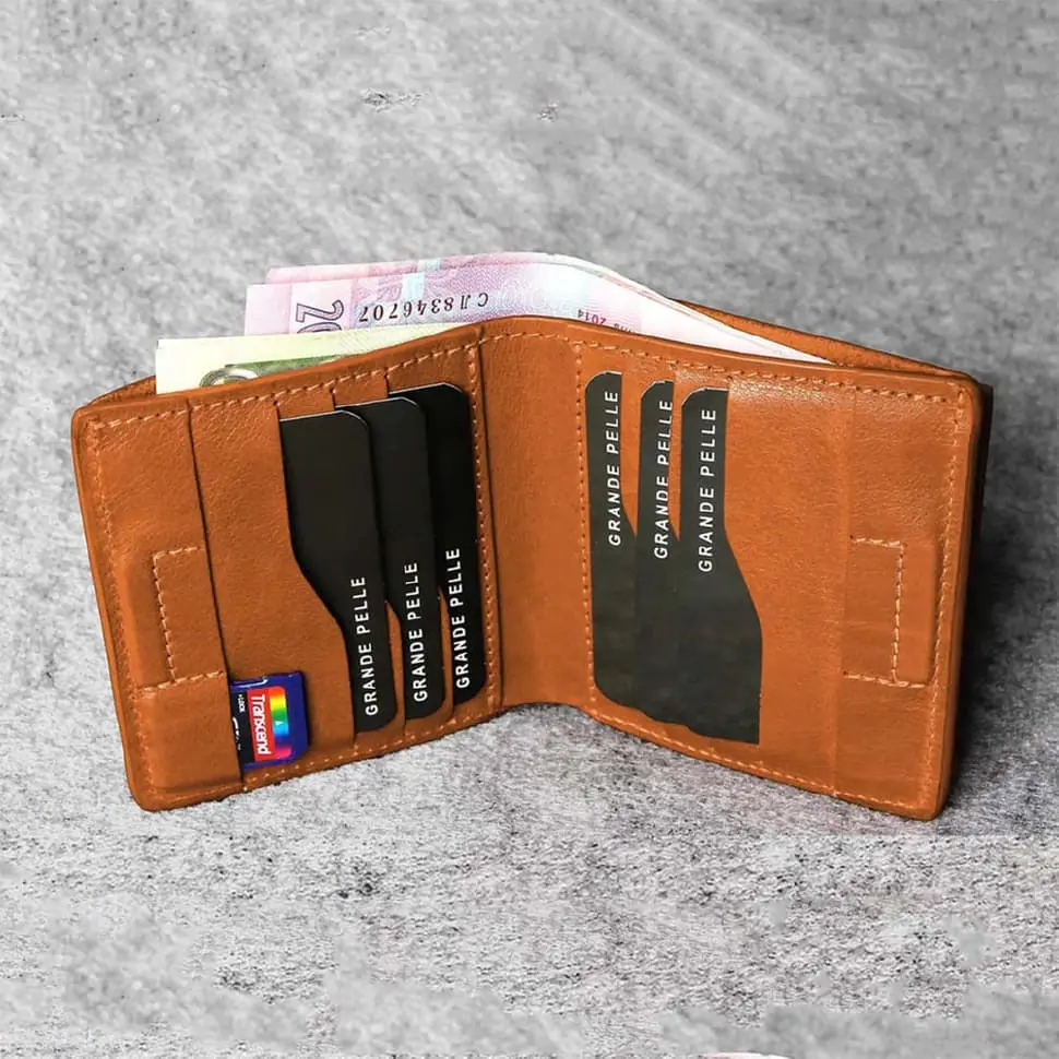 Портмоне Lettera с монетницей терракот GRANDE PELLE 10х10х2.5 см acs0032093 - фото 8