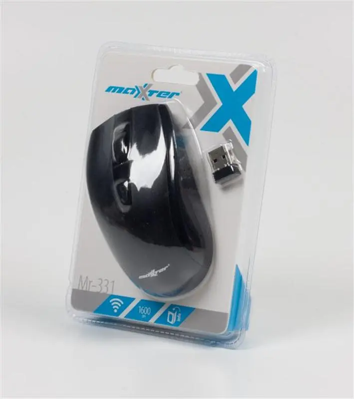 Миша Maxxter Mr-331, бездротова, USB, чорна - фото 2