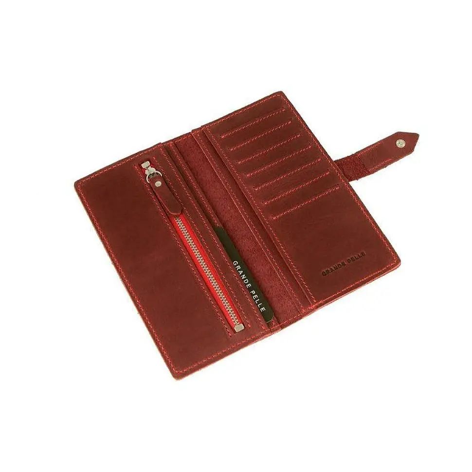 Портмоне вертикальне з хлястиком GRANDE PELLE 18х9х1.5 см acs0032208 - фото 2