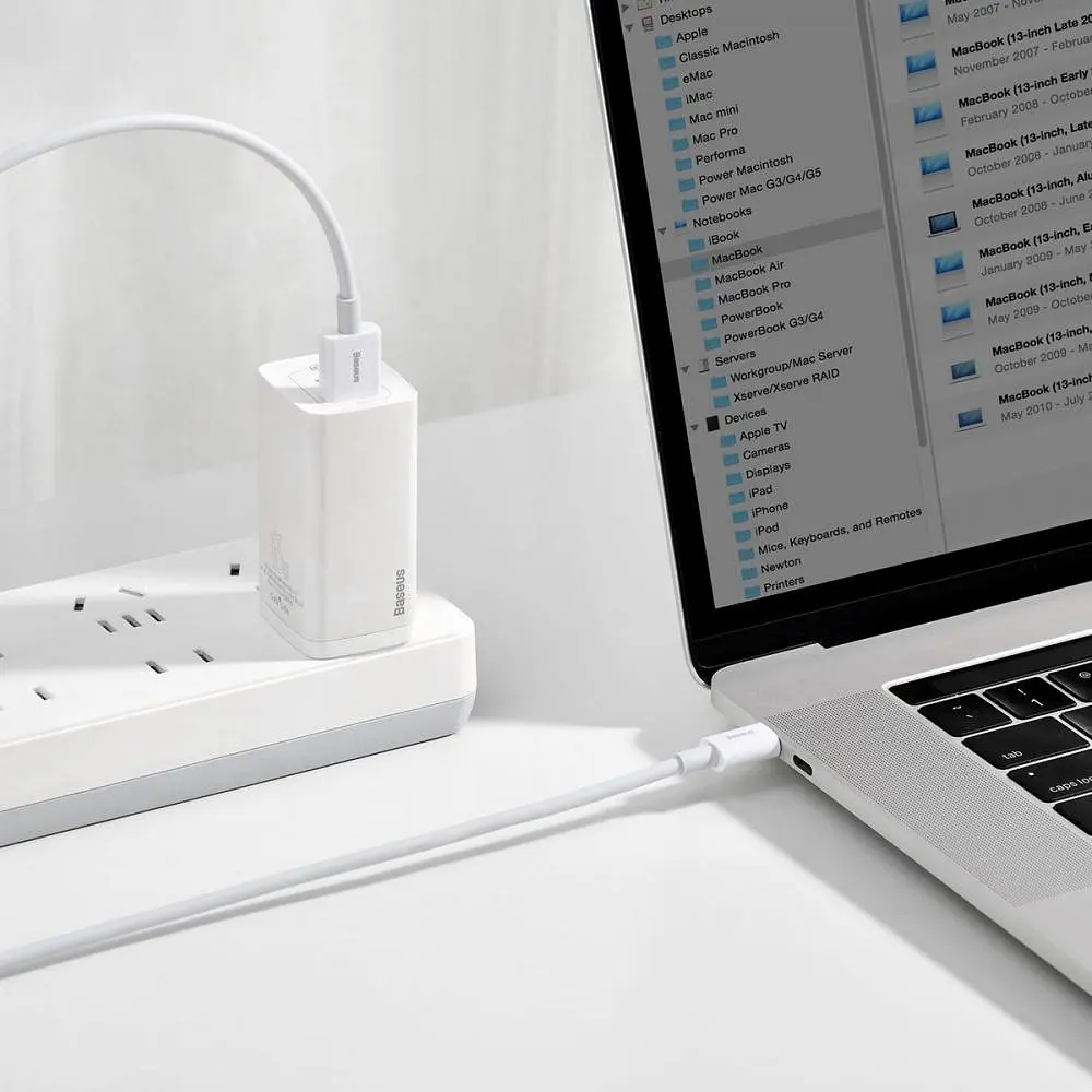 Кабель Baseus USB2.0AM-Type-C M, 2 м,(20V/3A), (66W) Superior Series Білий (CATYS-A02) - фото 6