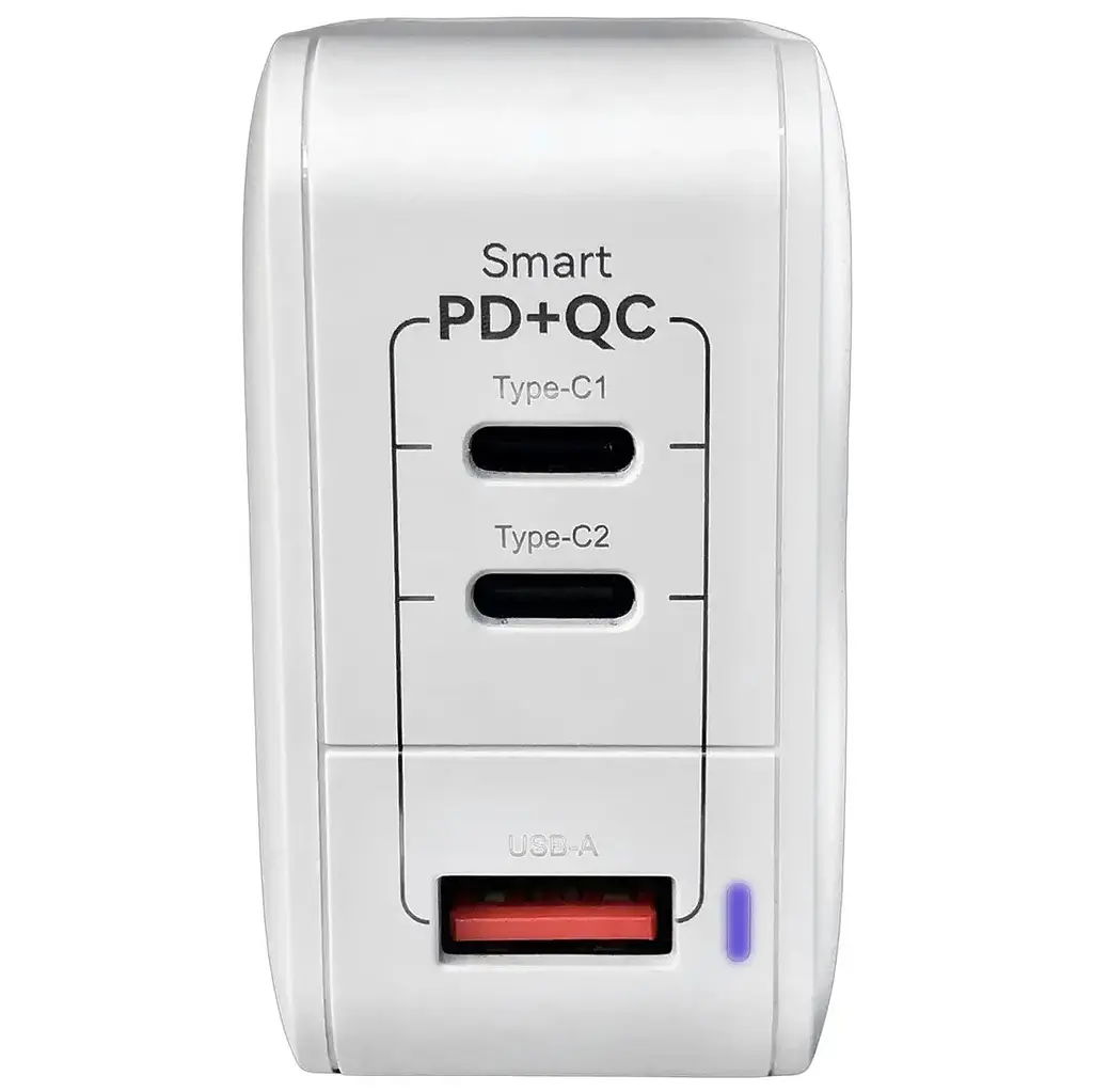 Зарядное устройство Vokamo 2хType-C, 1хUSB Spow GaN 66W - фото 3