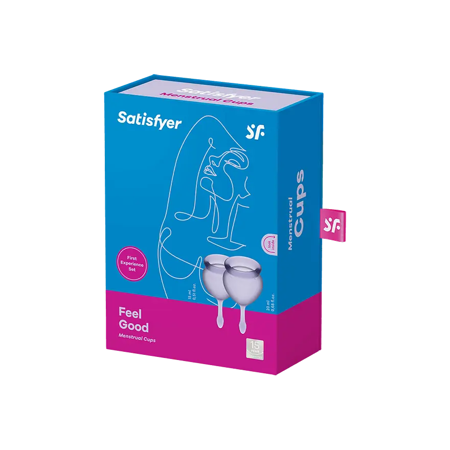 Satisfyer Feel Good-набір менструальних чаш, 15 мл і 20 мл (фіолетовий) - фото 2