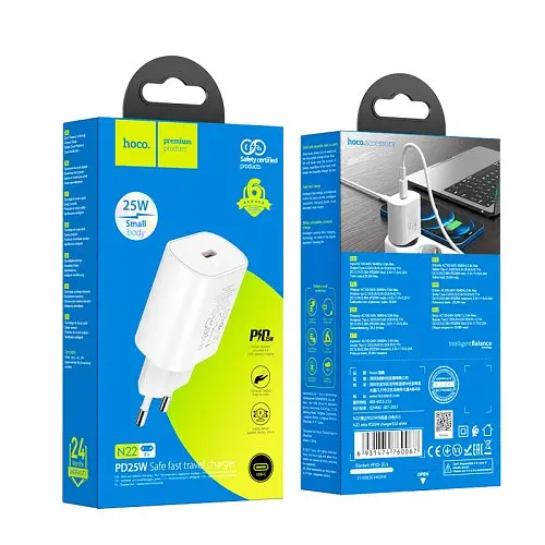 Зарядний пристрій HOCO N22 Jetta 1USB-C/PD25W білий - фото 4
