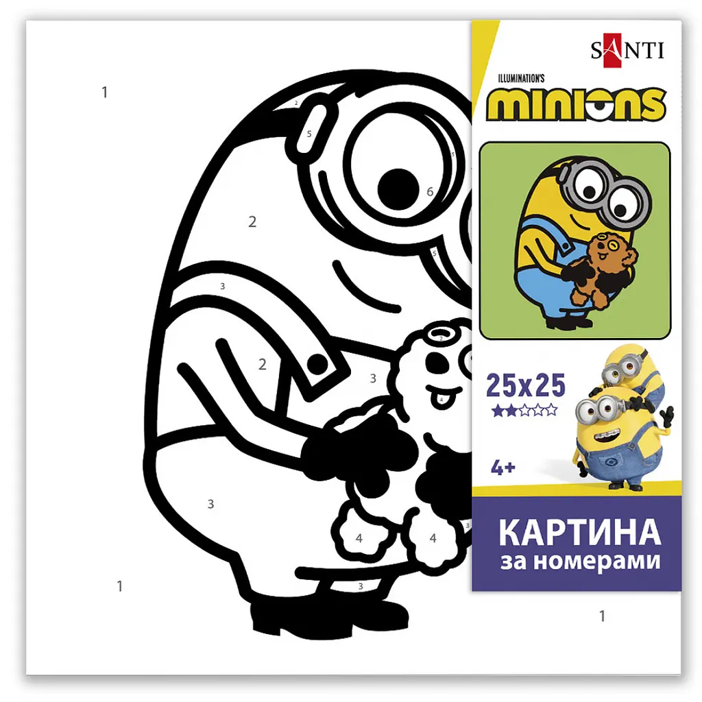 Картина за номерами Santi Minions. Favorite bear 25х25 см (955567) - фото 2