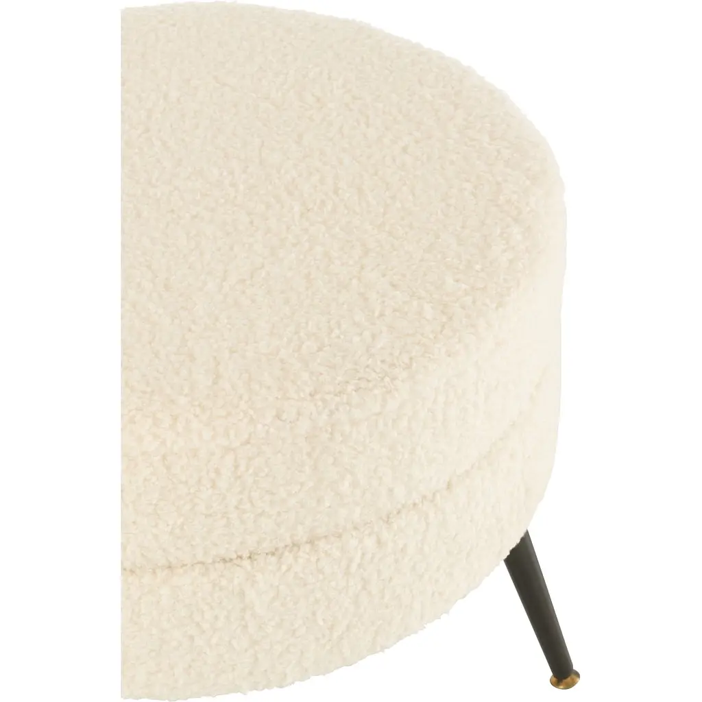 Пуф J-line на ніжках букле білий (38656) - фото 2