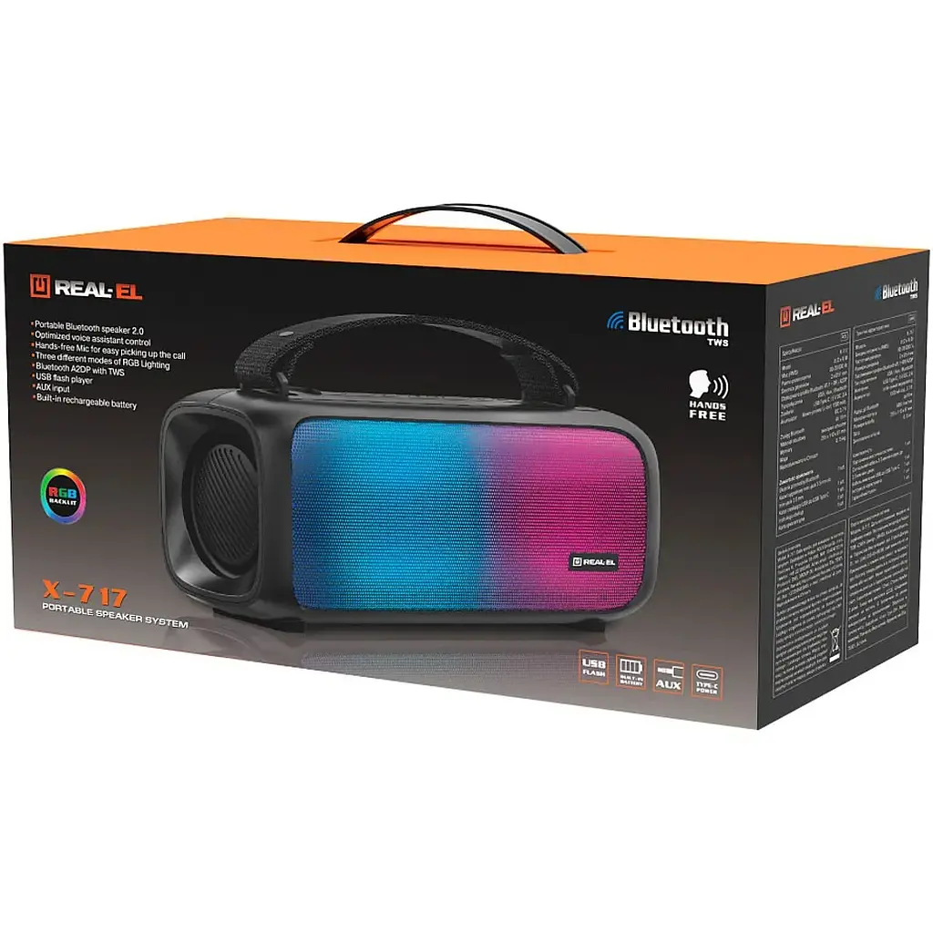 Портативная акустика REAL-EL X-717 Black (EL121600021) [134892] - фото 12