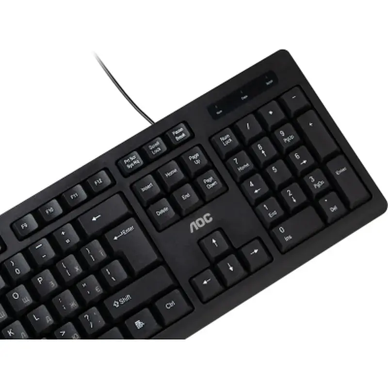 Клавіатура AOC KB100B USB UA Black (KB100B/97) - фото 5