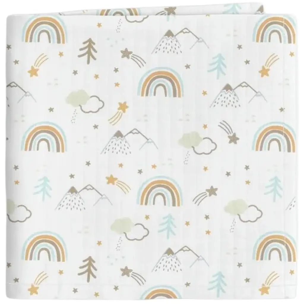 Муслінова пелюшка Cosas Moutains 110х150 см біла (MuslinDiapers_MountainRainbow_110x150)