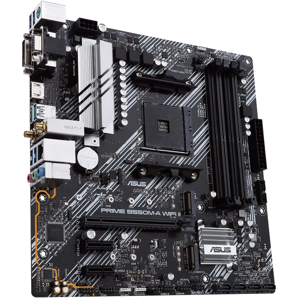 Материнская плата Asus Prime B550M-A WIFI II sAM4 B550 4xDDR4 M.2 HDMI DP D-Sub Wi-Fi BT mATX - фото 3