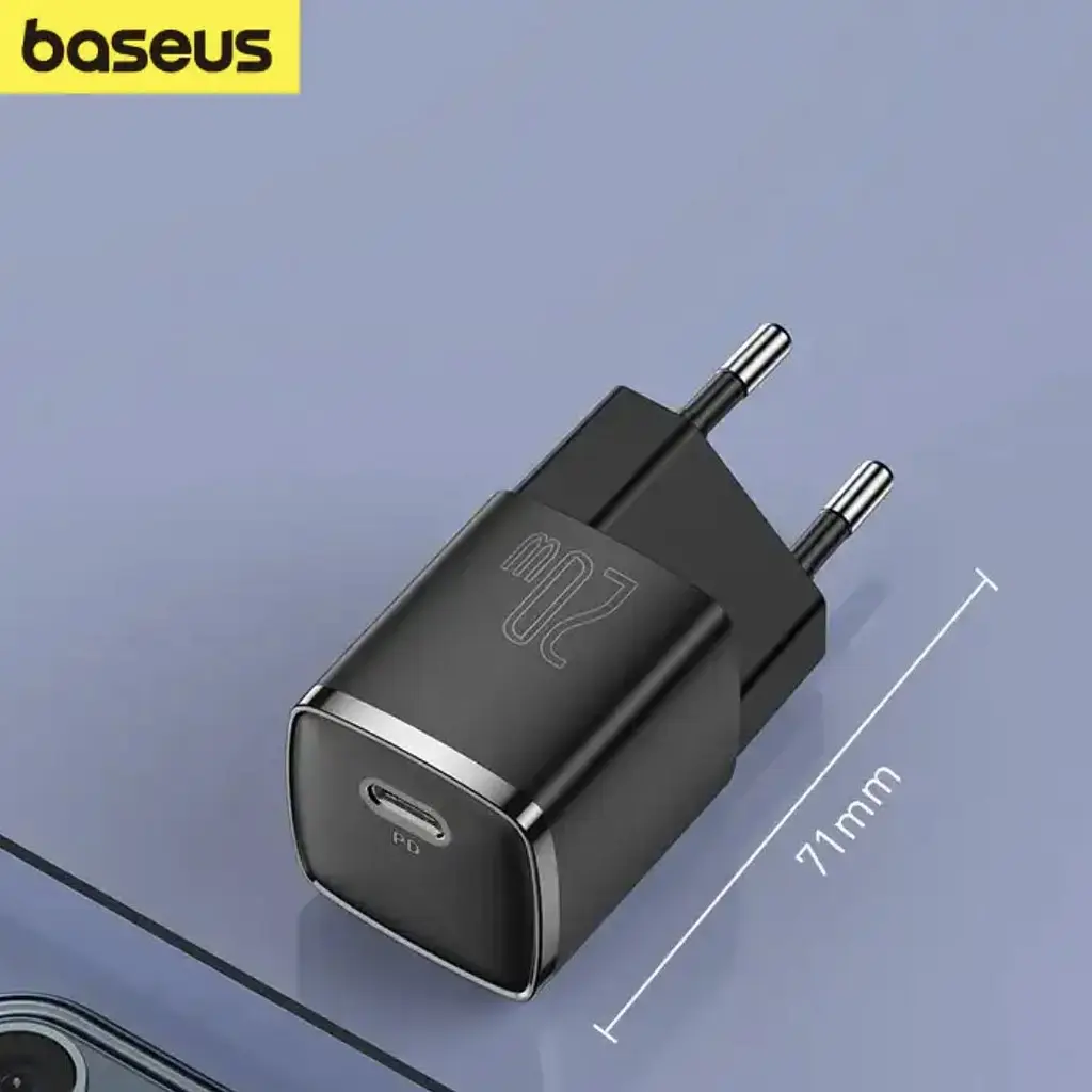 Мережевий адаптер живлення Baseus 20W Cube PD Type-C (CCXF-A01 / CCXFK20E) зарядний чорний - фото 2