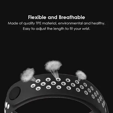Ремінець для фітнес-браслета MiJobs для Xiaomi Mi Band 3 і 4 Nike Design чорний з білим - фото 3