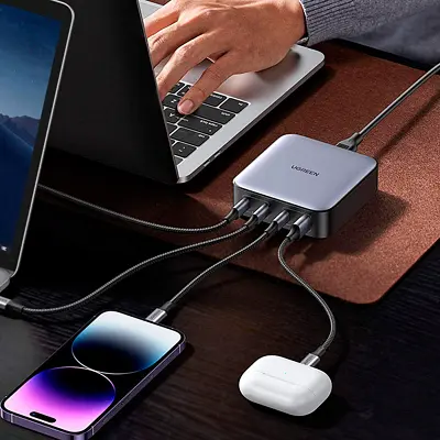 Зарядний пристрій Ugreen GaN серії Nexode CD328, 4xUSB 100 Вт (3xUSB-C + USB-A QC 3.0), чорний (90928) - фото 2