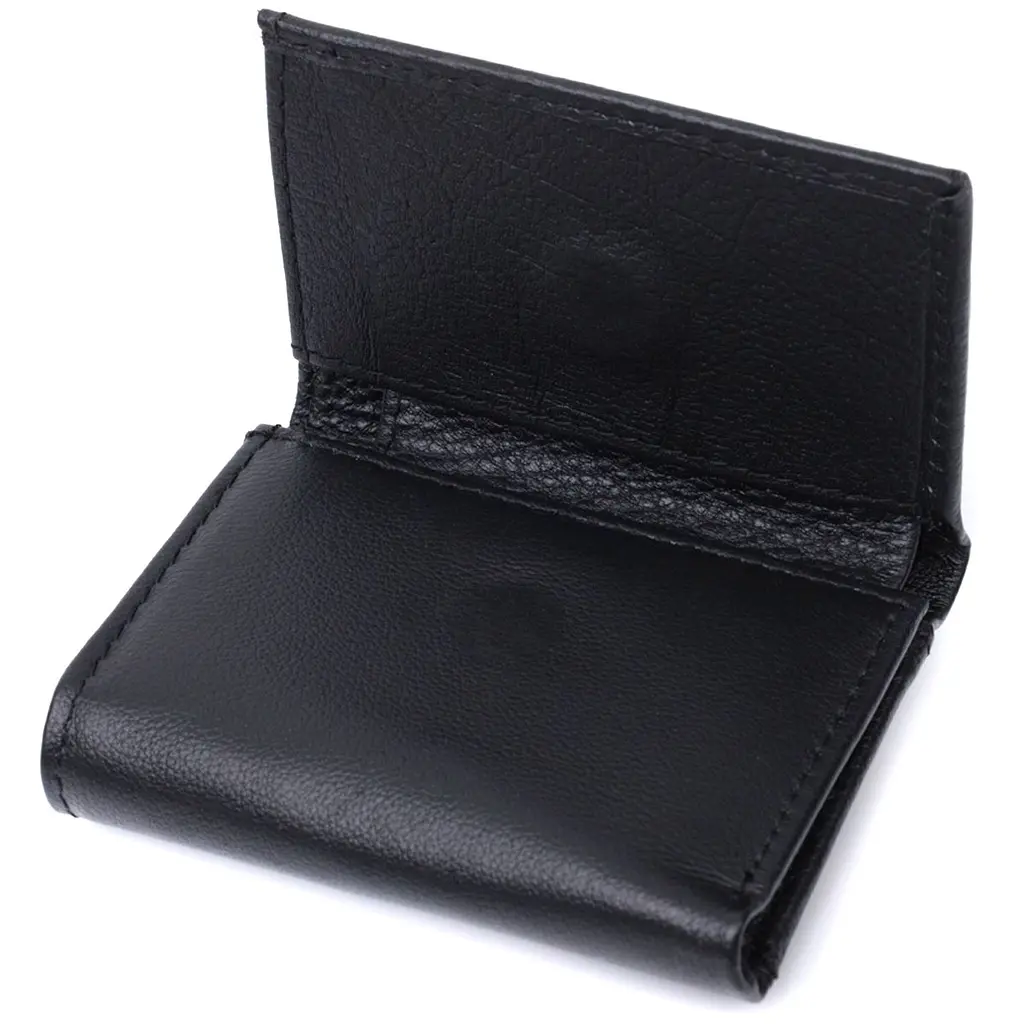 Зручний компактний гаманець з монетницею із натуральної шкіри ST Leather 22742 чорний - фото 6
