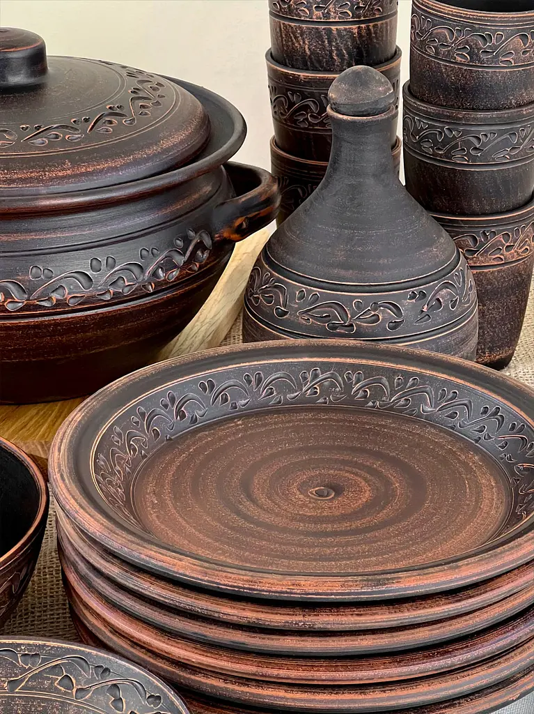 Шашличний столовий сервіз керамічного (глиняного) посуду на 6 осіб - фото 2