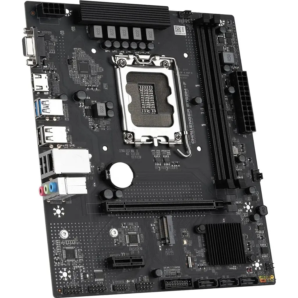 Материнская плата Maxsun LGA1700, Challenger B760M-F, B760, 2xDDR4, Int.Video (CPU), 3xSATA3, 1xPCI-E 16x 4.0, 1xPCI-E 1x, 1xM.2 4.0, GbE, 2xUSB3.2/4xUSB2.0, VGA/HDMI, MicroATX (MS-Challenger B760M-F) - фото 3