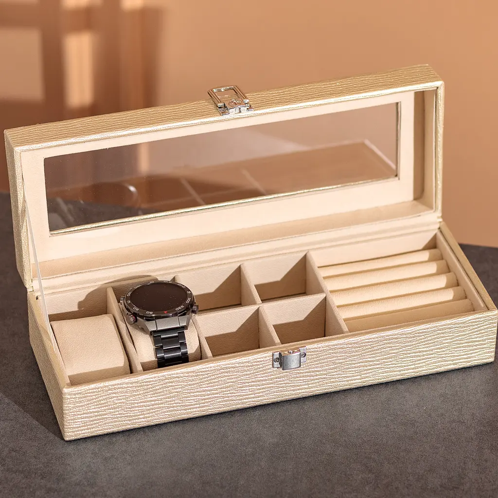 Скринька-органайзер для прикрас Yiwu на защіпці 31x11x8 см бежева HP-5-5BE - фото 7