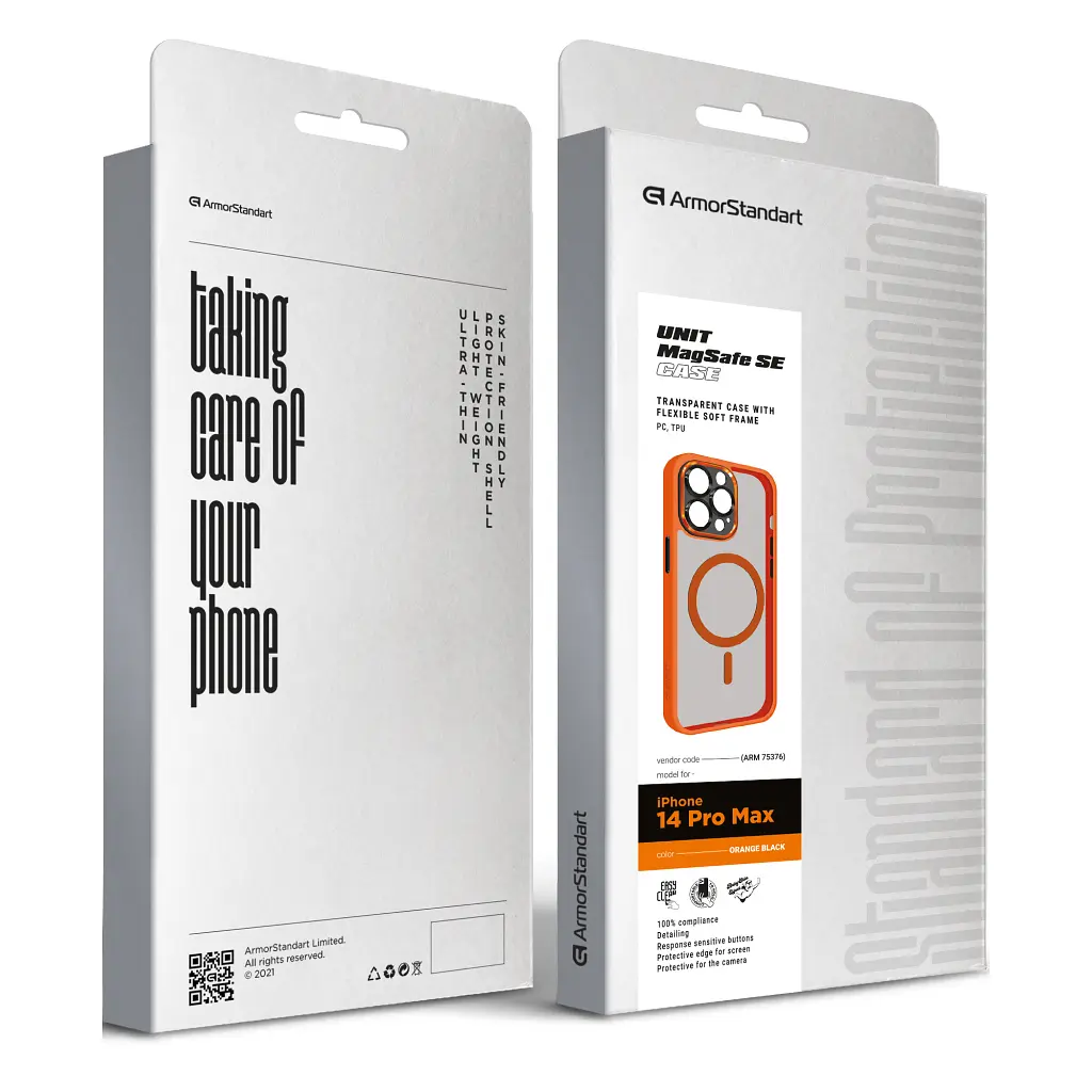 Чохол до мобільного телефона Armorstandart Unit MagSafe SE Apple iPhone 14 Pro Max Orange Black (ARM75376) - фото 2