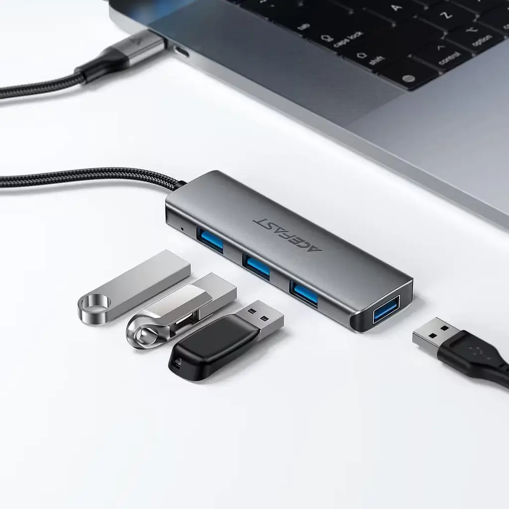 USB-Хаб Acefast J15 3.0 - 4xUSB-A 3.0 1м Black (6974316285908) - фото 4