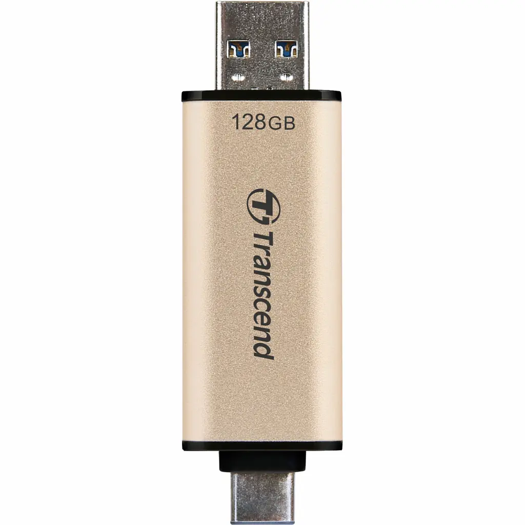 Флеш-накопитель Transcend USB флеш накопичувач 128GB JetFlash 930 Gold-Black USB 3.2/Type-C (TS128GJF930C) - фото 5