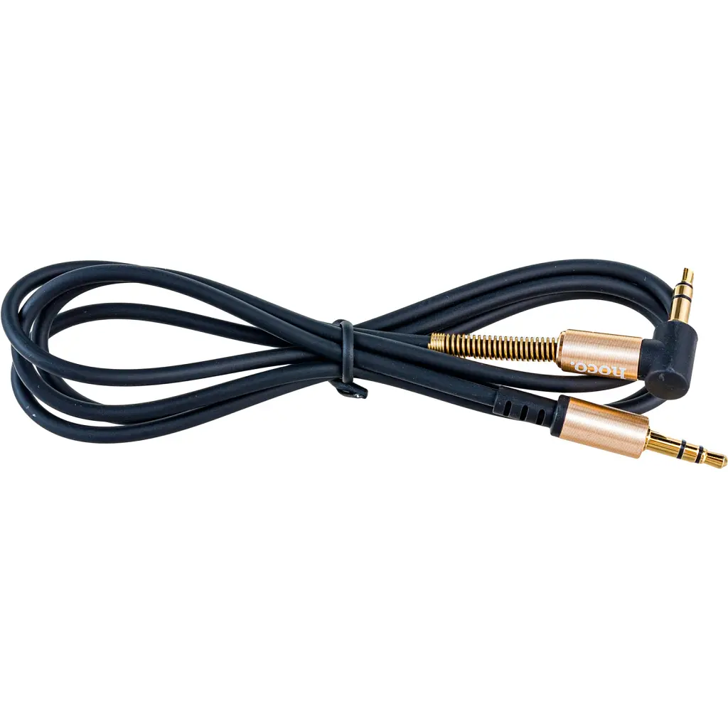 Кабель мультимедійний 3.5mm M to 3.5mm M 1.0m 90° corner Black HOCO (6957531025665) - фото 4