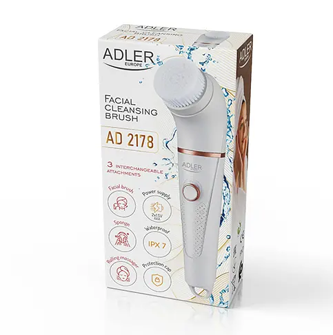 Масажна щітка для очищення обличчя Adler AD 2178 3 насадки - фото 6