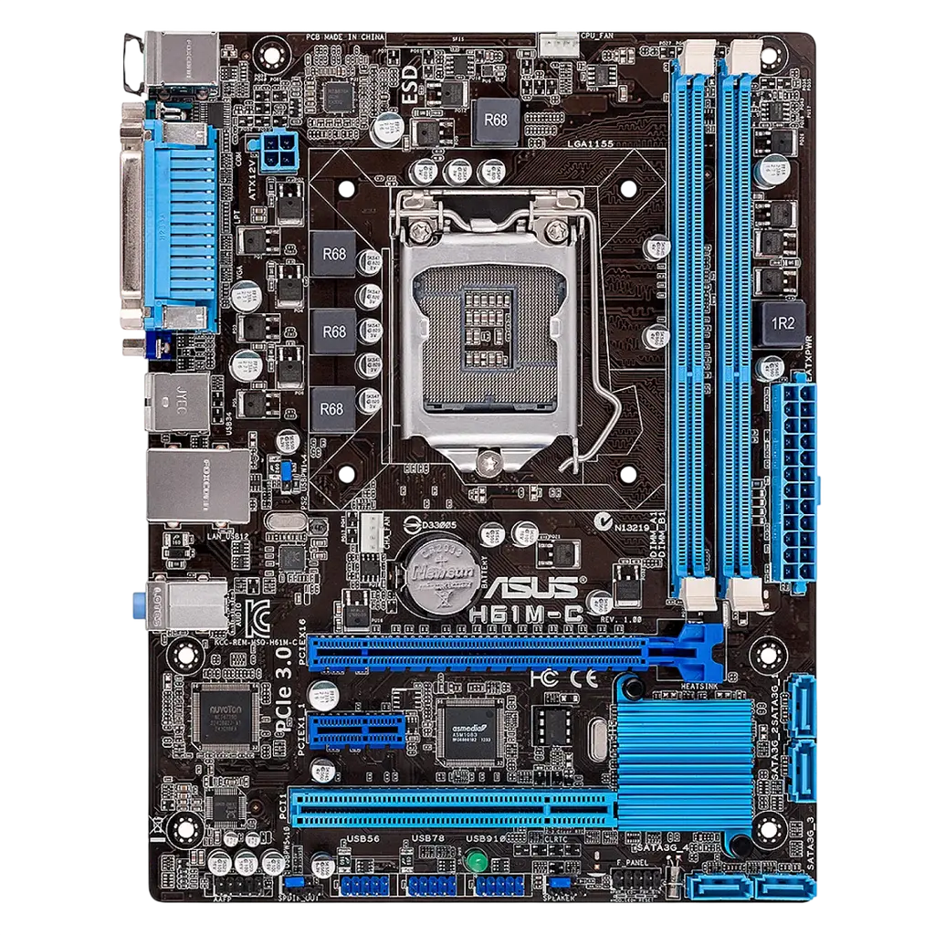 Материнська плата Asus H61M-C LGA 1155 (H61M-C) Б/В - фото 4