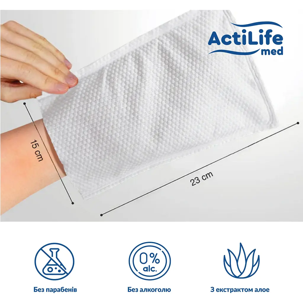 Гигиенические влажные салфетки-перчатки ActiLife Med Wet Bathing Gloves 20 шт. - фото 3