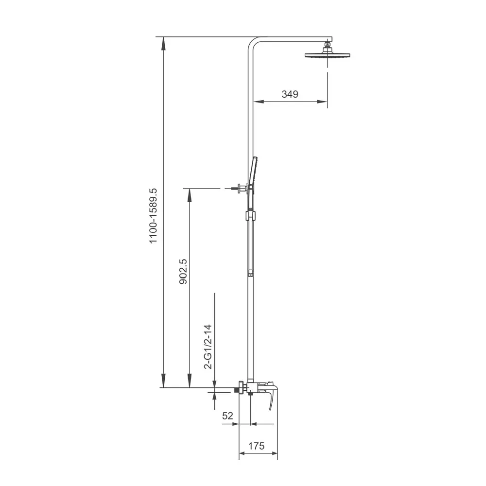 Душова система Gappo G2407-30, білий/хром, Хром - фото 7