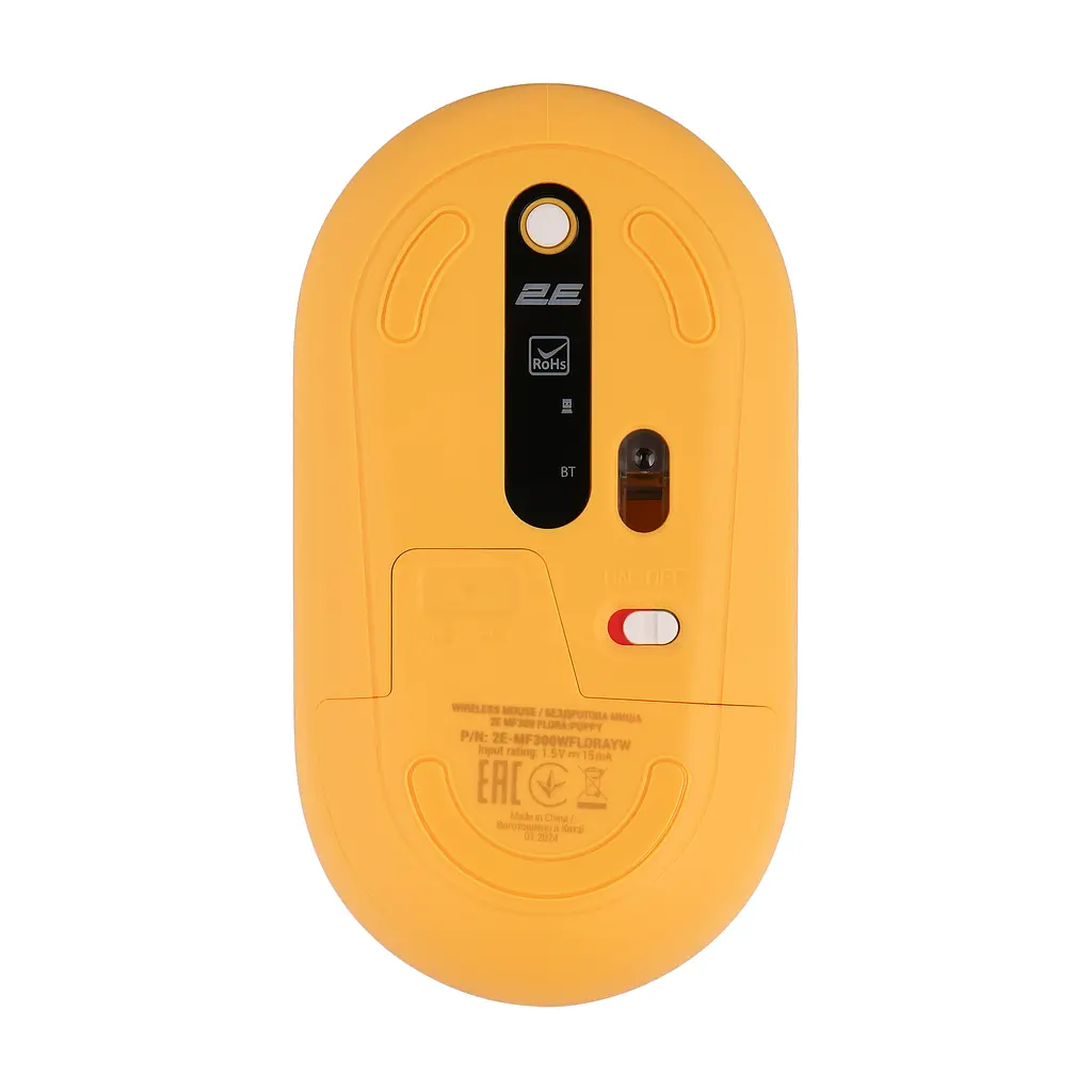 Комп'ютерна миша 2E MF300 FLORA:POPPY Silent WL BT жовтий teh0014097 - фото 2