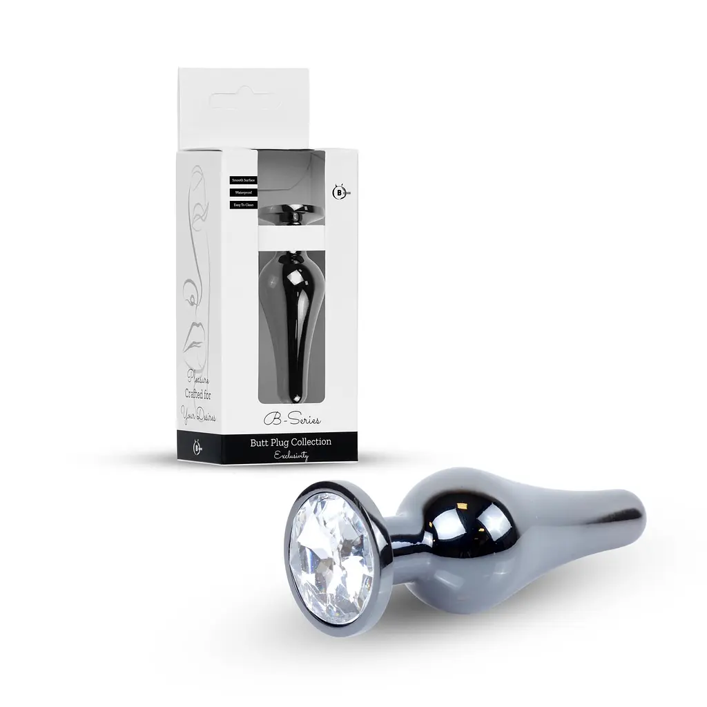 Анальная пробка B-Series HeavyFun Dark Silver 9.5 см (прозрачный) - фото 7