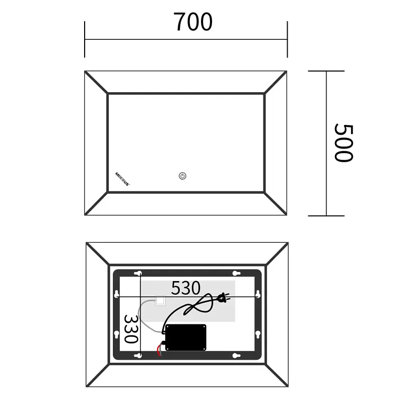 Дзеркало Mixxus Premium Cubic MR14-70x50-Reverse MP6647 - фото 2