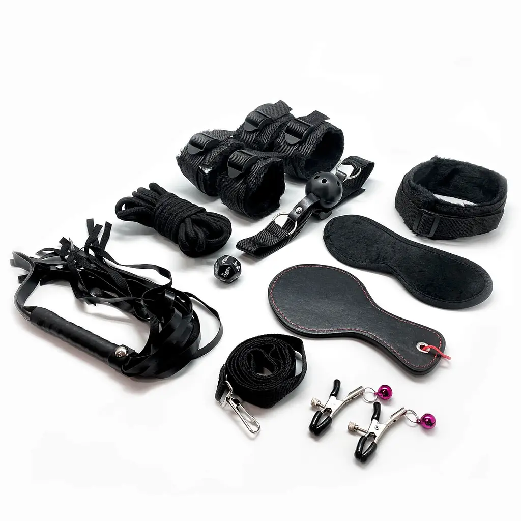 Набір для BDSM Alive FURY Black BDSM Kit, 10 предметів Alive SO6324 95166