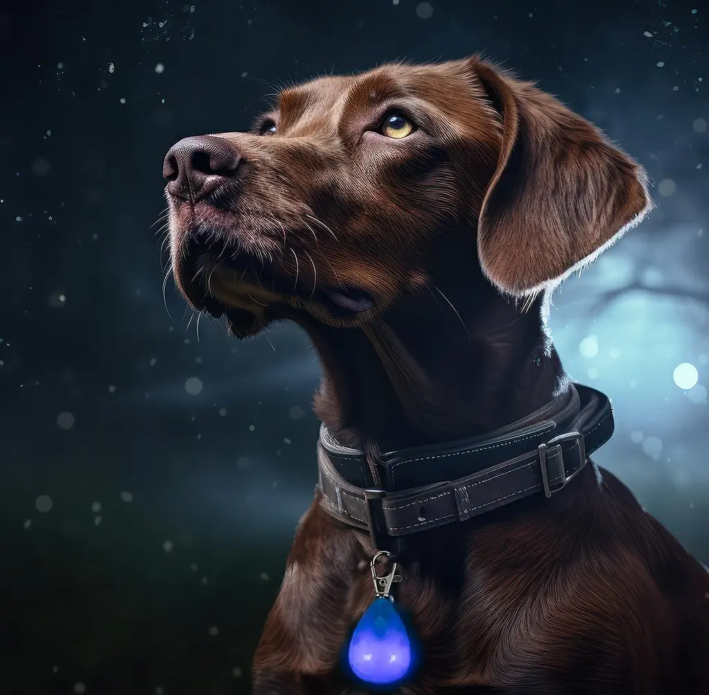 Світлодіодний LED-маячок Happet «Діамант» з USB для собак та котів, блакитний (LE05) - фото 2