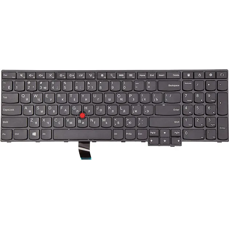 Клавіатура для ноутбука Lenovo ThinkPad E560, чорна, чорний фрейм (KB315857)